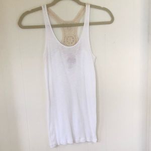 Mudd Cotton Tank with Crocheted Back